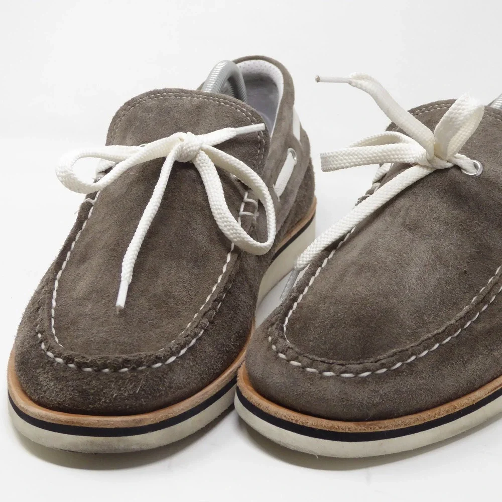 Allen Edmonds Mens Costa Brava Slip On Boat Shoes Gray Suede Size 10.5 D